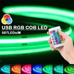 5V USB RGB COB Strip 576Leds M Color Changing LED Strip Lights Multicolor Flexible (New)
