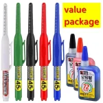 46034  45mm Tip Waterproof Long Head Marker Pen Quick Dry Ink for Woodworking (New)
