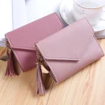 Fashion Short Women Wallets PU Leather Women Luxury Tassels Wallet Hasp Small Wallet (New)