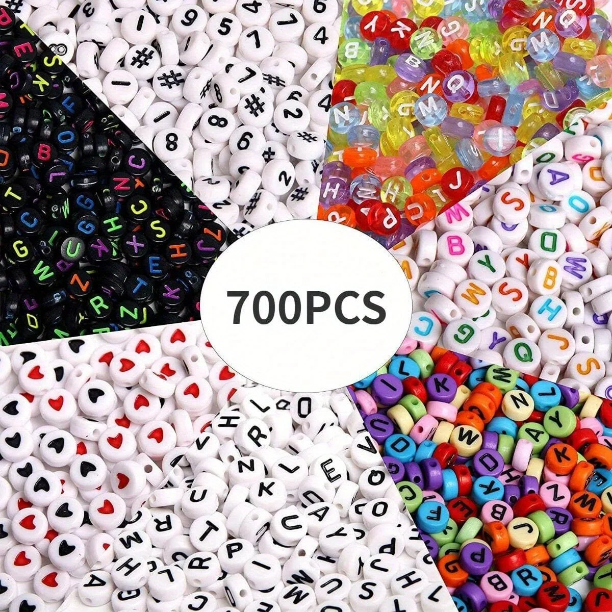 Sff25c7eabdba459987a4f624ccd232efo 700 7 Colors Round Letter Beads Acrylic Alphabet Number Beads (7x4mm) for Jewelry (New) - Image 1