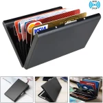 Card Holder Wallet Minimalist Slim Metal RFID Blocking Card Protector Pop Up Credit (New)