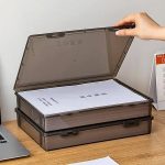 A4 Storage Box Dustproof & Transparent Black Document Organizer for Home or Office (New)
