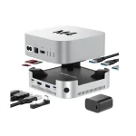 Acasis M001 10Gbps Mac mini M4 Dock and Dual-Bay SSD Enclosure for 4K@60Hz Display, RAID Storage Upgrade with Smart Everyday Use (New)