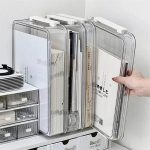 Acrylic Transparent Desktop Paper Storage Box A4 File Document Organizer – Dust Proof Card Holder Case (New)