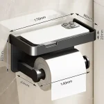 Aluminum Alloy Toilet Paper Holder Holder with Phone Shelf (New)