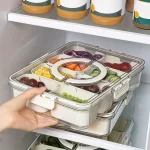 8-Compartment Sectioned Snack Container with Clear Lid & Four-Sided Snap-Lock (New)