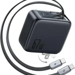 Baseus 67W Charger EnerCore CJ21 Fast Charger 3-in-1 with Dual Retractable Cables E0120F00 (New)