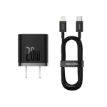 BASEUS GaN5 Fast Charger 1C 20W Adapter with USB-C to Lightning Cable (New)