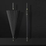 Classical 24 Bone Long Handle Business Umbrella Automatic Straight Reinforced for Daily Office and Rain Use (New)