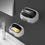 Eco Friendly Space Bathroom Shelf Shower Storage Soap Saver Travel Plastic Bedroom Organizer Box (New)