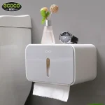 ECOCO Toilet Paper Roll Holder Wall Mounted Bathroom Tissue Box (New)