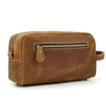 Genuine Leather Handbag Cowhide Toiletry Bag Leather Man Woman Wash Storage Bags (New)