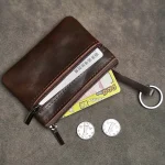 Handmade Genuine Leather Mini Coin Purse Head Layer Cowhide Card Bag (New)