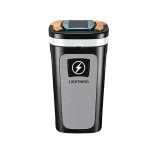 Hanging Car Solar Ashtray with Powerful Performance and Built-in Lighter & Night Light, Ceramic Liner (New)