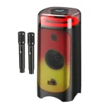 HOCO DS83 Genial 60W RGB Bluetooth Karaoke Speaker with 2 Wireless Microphones – Black (EU) (New)