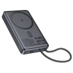 Hoco Q44 Magnetic Wireless Power Bank with Built-in Type-C Cable (New)