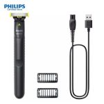 Philips OneBlade QP1424 10 Wet and Dry Cordless Trimmer with 1mm 3mm Combs (New)