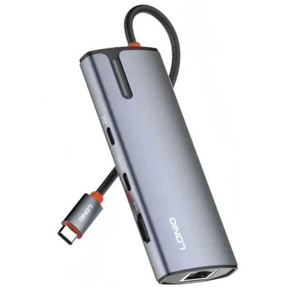 ldnio-ds-18h-8-in-1-usb-c-hub-with-4k-hdmi-100w-pd-600x600 LDNIO DS-18H 8-in-1 USB-C Hub with 4K HDMI and 100W PD (New) - Image 1