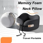 Memory Foam Neck Pillow Cervical Vertebra Travel Portable with Essential Daily Use and Carry Bag (New)