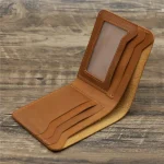Men’s Crazy Horse Leather Wallet Genuine Leather – Brown (New)