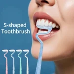 Soft S-shaped Toothbrush for Oral Care, Tongue Coating & Interdental Cleaning (19.5 x 3.3 cm) (New)
