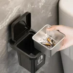 Stainless Steel Wall-hanging Ashtray With Lid Trash Can-shaped Bathroom Decoration (New)