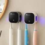 UV Toothbrushes Holder Sterilizer Rechargeable Wall Mounted Fast Drying Bathroom Accessories with Essential Daily Use (New)