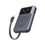 UGREEN PB511 (35603B) 30W 10000mAh Power Bank with Built-in Cable – Black (New)