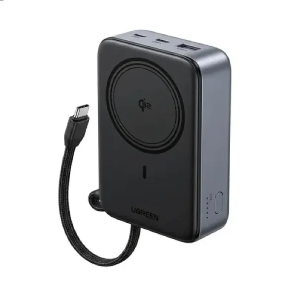 ugreen-pb567-30w-20000mah-qi2-magsafe-power-bank-55450b-600x600 UGREEN PB567 30W 20000mAh Qi2 MagSafe Power Bank (55450B), 15W Wireless Magnetic Charging (New) - Image 1