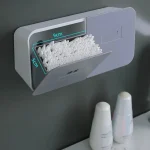 Wall-Mounted Bathroom Cotton Pad and Swab Organizer for Neat Countertops with Essential Daily Use (New)