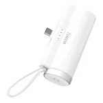 WiWU Wi-W026 2-in-1 Capsule 5000mAh USB-C Power Bank (USB-C) with Apple Watch Charger – Powerful Travel Charging (New)